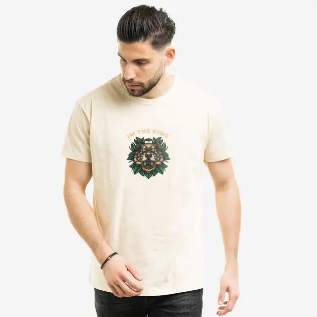 T-shirt Noshame® Off-white με τύπωμα I'm the King - 122315 - XXL