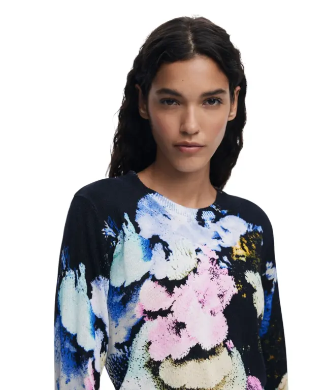 Desigual - Γυναικείο Πουλόβερ Nenufar Lacroix Regular Fit 25WWJF46-5025 Μαύρο 3
