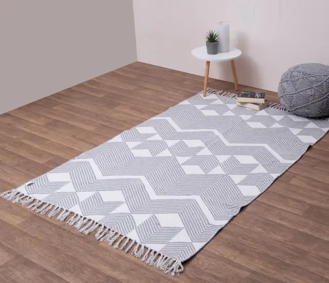 Χαλί 120Χ180 Cotton Rugs 2 Οψεων Viopros Ρέτζι Γκρι