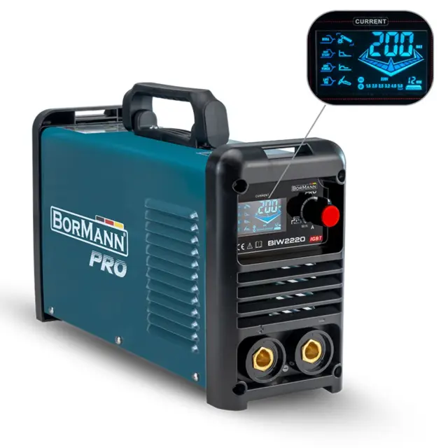 Bormann Pro BIW2220 - Ηλεκτροκόλληση Inverter Απόδοση 200Α/60%, Ψηφ.Οθόνης, Μεγ.Ηλεκτρόδιο 4mm (061977)