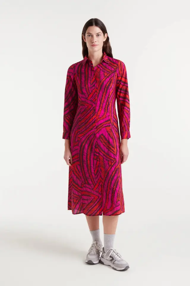COMPANIA FANTASTICA MIDI DRESS (53C/11008 MULTICOLOR - M
