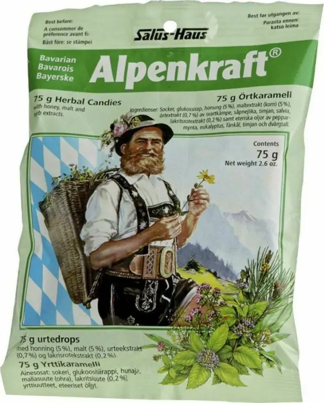 POWER HEALTH Alpenkraft Candies Καραμέλες για τον Πονόλαιμο & τον Βήχα, 75gr