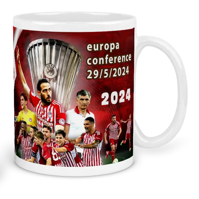 κούπα κεραμική , ομάδες , ΟΛΥΜΠΙΑΚΟΣ , Olympiacos UEFA Europa Conference League Champion 2024, Με συσκευασία για δώρο 325ml