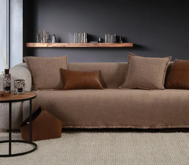 Nef-Nef Homeware Ριχτάρι Διθέσιου Καναπέ Brooklyn 25 170x250 Mocca