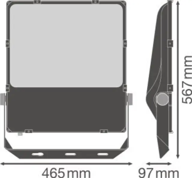 Προβολέας FLOODLIGHT PERFORMANCE ASYM 45x140 290W 3000Κ IP65 Μαύρος OSRAM LEDVANCE 2