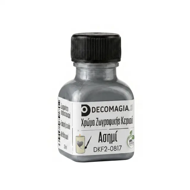 Χρώμα για ζωγραφική σε κεριά, Ασημί, 50ml