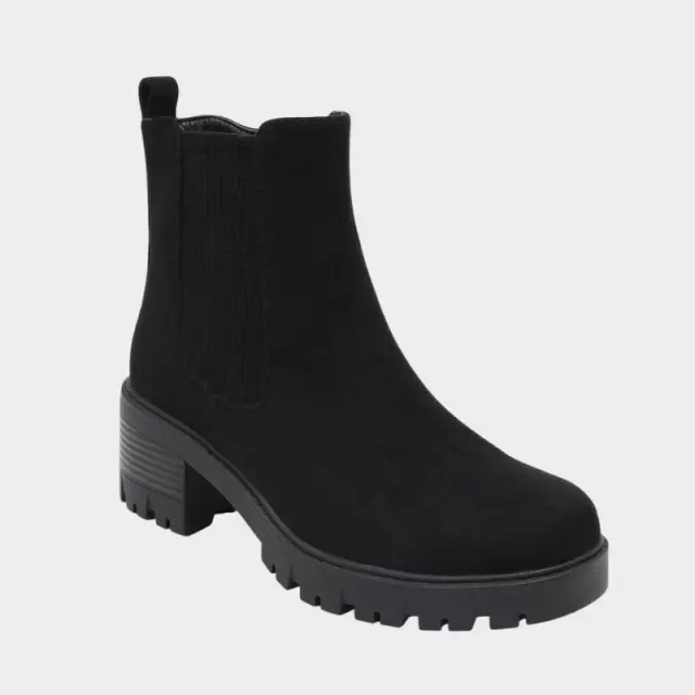Suede Μποτάκι Chelsea My Choice WZ-71 Μαύρο - 36