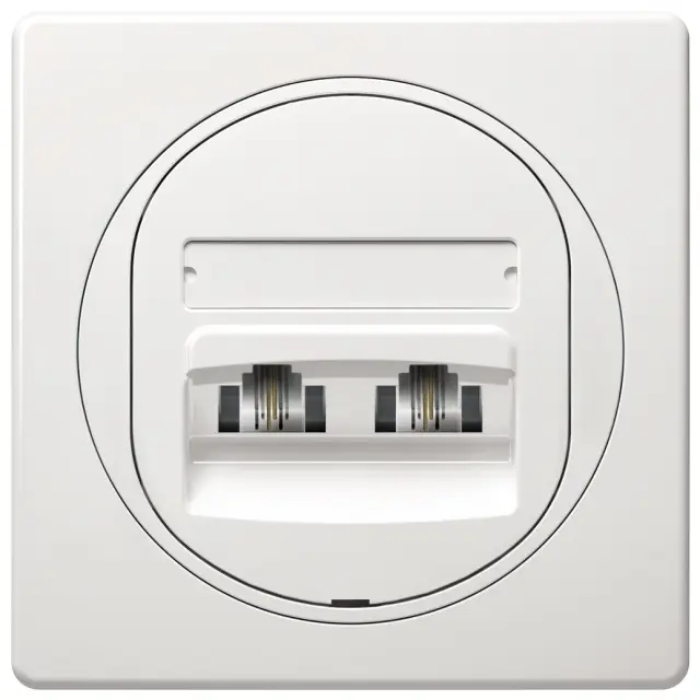 EON Double telephone socket 2xRJ12 6/4 Cat 3, white 15.005.0070