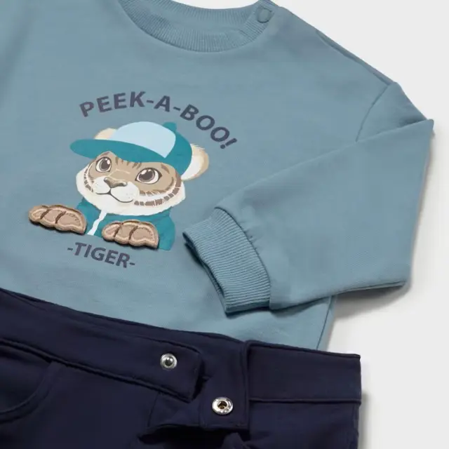Baby 6 μηνών έως 4 ετών Σετ παντελόνι φούτερ μπλε ανοιχτό 2