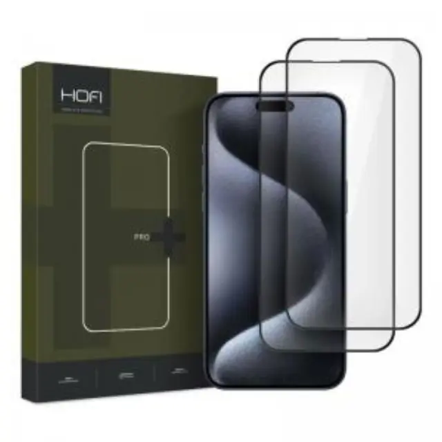 Tempered Glass Full Face Hofi Pro+ Apple iPhone 16 Pro/ 17/ 17 Pro Μαύρο (2 τεμ.) N65938 2