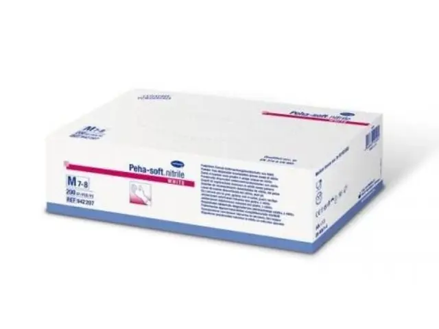 Hartmann Peha-soft Nitrile Λευκό εξεταστικά γάντια χωρίς πούδρα Medium 100τεμ