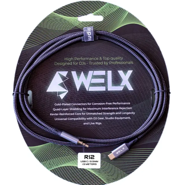 WELX Premium USB-C to 3.5mm TRS Analog Cable – 1.5m (R12)