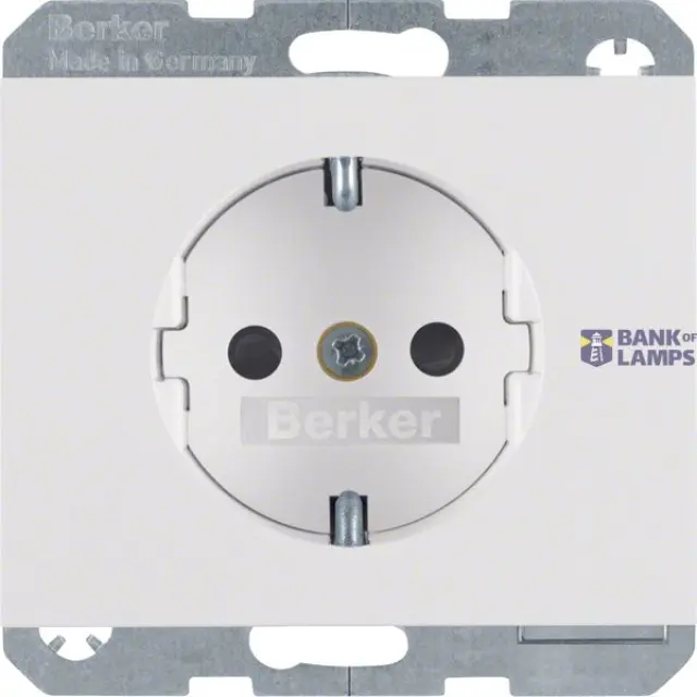 SCHUKO Socket outlet enhanced contact protection, K.1, Polar White glossy
