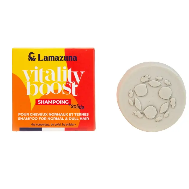 Lamazuna Solid Shampoo Vitality Boost For Normal & Dull Hair - Φυσικό Στερεό Σαμπουάν για Κανονικά & Θαμπά Μαλλιά με Λευκό & Πράσινο Άργιλο
