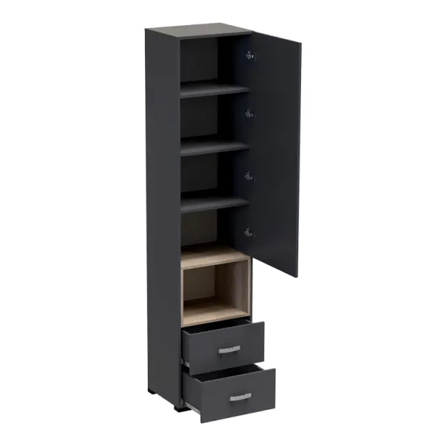 Βιτρίνα-στήλη Toscana pakoworld σε ανθρακί απόχρωση 50x42x222.5εκ 3