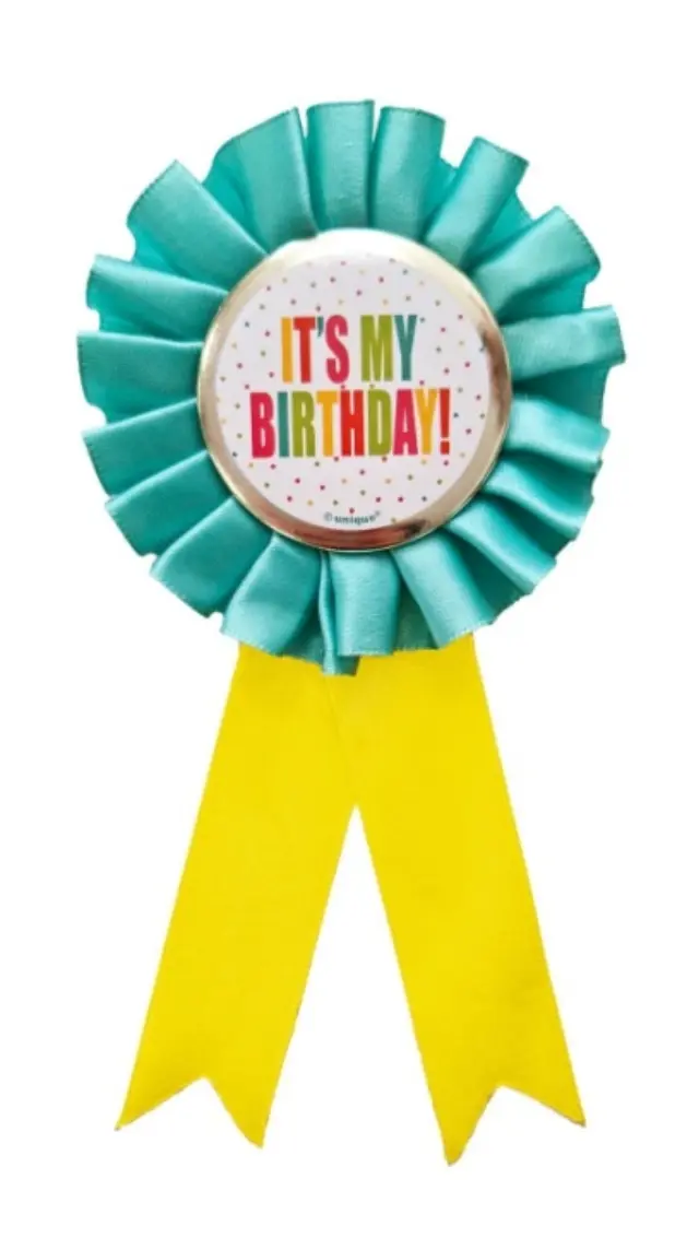 Κονκάρδα It's My Birthday με ζωγραφισμένα Πολύχρωμα κομφετί