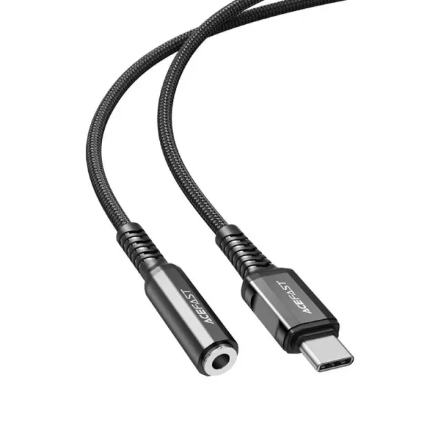Καλώδιο Σύνδεσης Acefast C1-07 USB-C σε 3.5mm Θηλυκό Braided Μαύρο 18cm 3