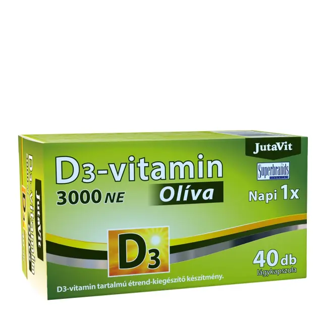 JutaVit Vitamin D3 3000 IU (Olive) 40 Softgels
