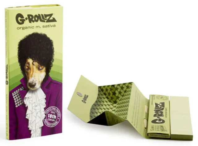 G-Rollz Χαρτάκια Organic Green (Pets Rock Reggae) - King Size Slim 50φ. με Τζιβάνα