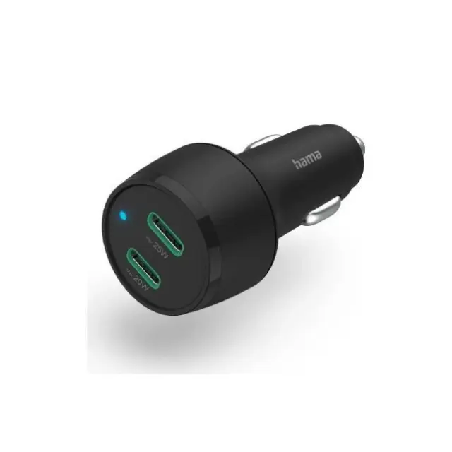 Hama Car Charger PD/QC 45W 2x USB-C Black (201632)