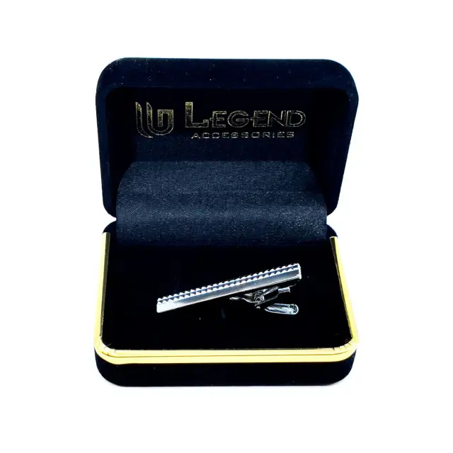 Σχεδιαστικό Ασημί Κλιπ Γραβάτας 4,5 cm – LGTC-22