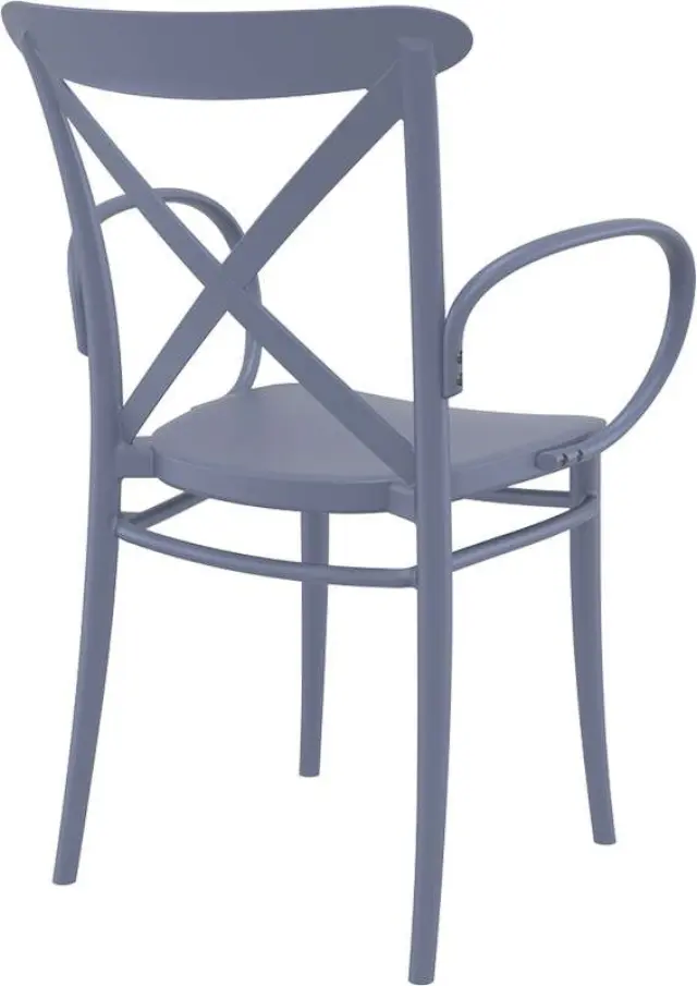 Πολυθρόνα Στοιβαζόμενη CROSS Σκούρο Γκρι PP 57x51x87cm 2