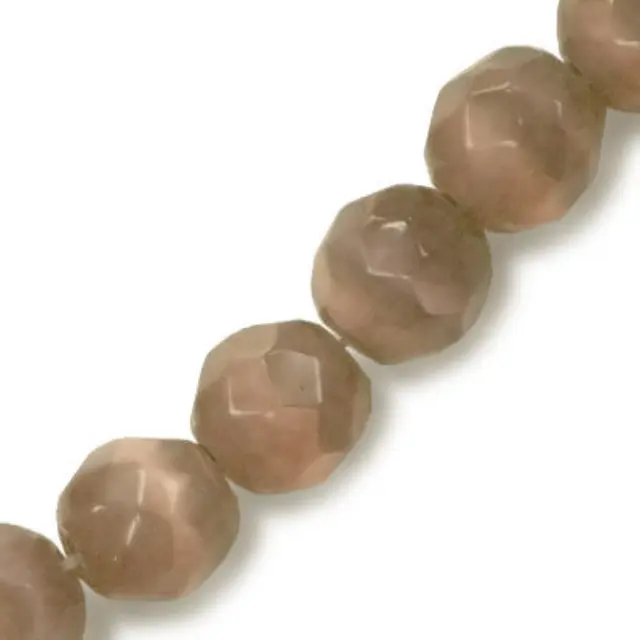 Χάντρα Cat s Eye Round Faceted 8mm Light Brown ~50τεμ