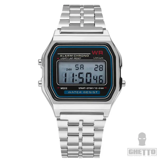 Ghetto Digital Vintage Watch Silver