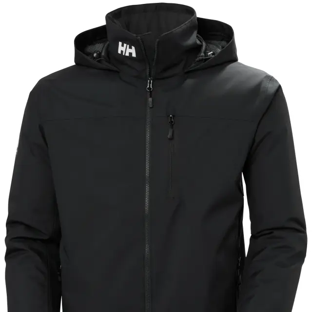 Helly Hansen Men's Crew Hooded Midlayer Sailing Jacket 2.0 Ανδρικό Αδιάβροχο Μπουφάν Με Επένδυση Black - 3 XLarge