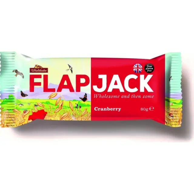 Wholebake Μπάρα Flapjack / Βρώμης με Cranberry 80gr