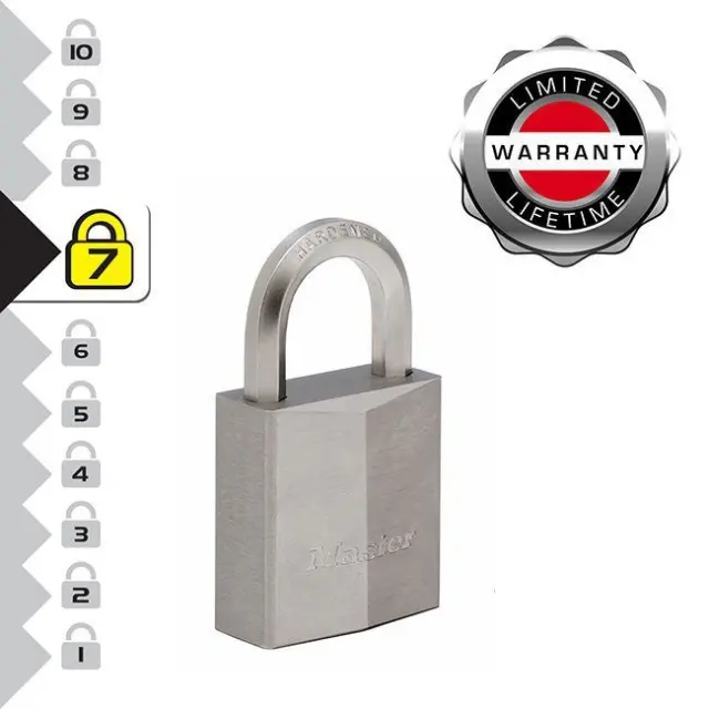 Master Lock 1145PEURD - Λουκέτο μπρούτζινο επινικελωμένο, βαρέως τύπου με εξάγωνο λαιμό 40mm 3