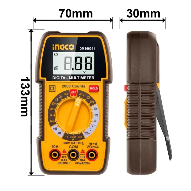 ΠΟΛΥΜΕΤΡΟ ΨΗΦΙΑΚΟ 600V INGCO DM360011 2