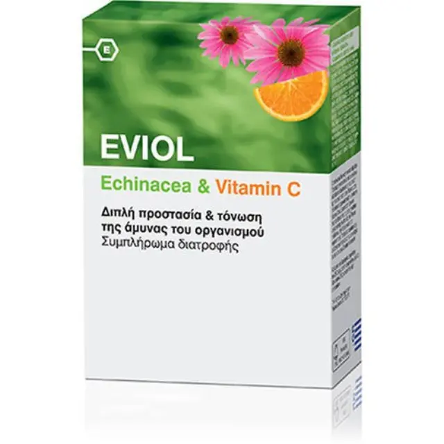 Eviol | Echinachea | Συμπλήρωμα Διατροφής με Εχινάκεια & Βιταμίνη C για την Άμυνα του Οργανισμού | 60 Κάψουλες 2