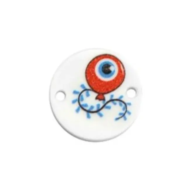 Ακρυλικός Σύνδεσμος Μάτι/Μπαλόνι - White/Red - Ø19mm - 1τεμ