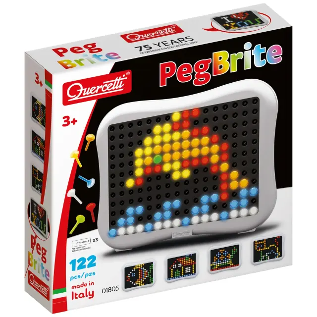Quercetti Peg Brite - Δημιουργώ Φωτεινό Μωσαϊκό 122τμχ (3+ ετών) 01805