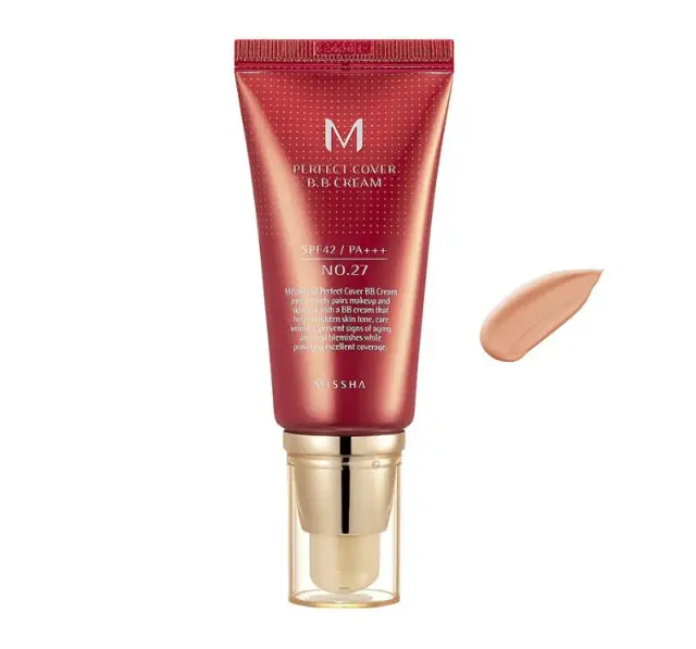 Missha M Perfect Cover BB 27 Honey Beige Ενυδατική Κρέμα Προσώπου Ημέρας με SPF42 με Υαλουρονικό Οξύ & Ceramides 50ml