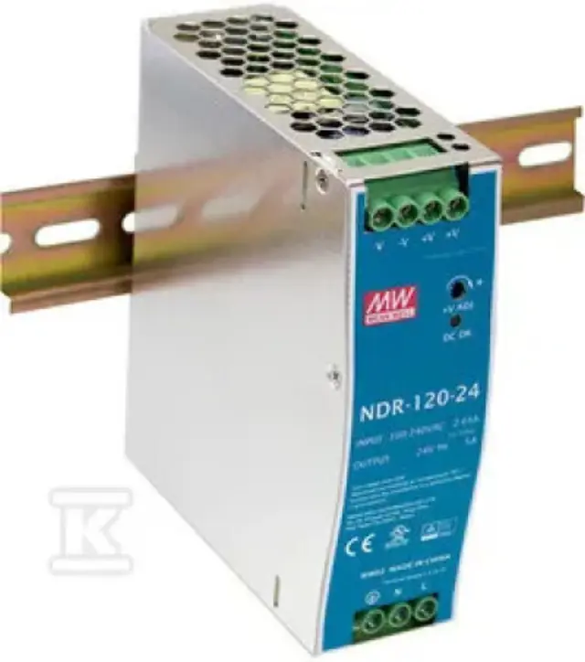 Single-Output Industrial DIN Rail Power Supply Output 24V DC at 5A, Metal case 120W