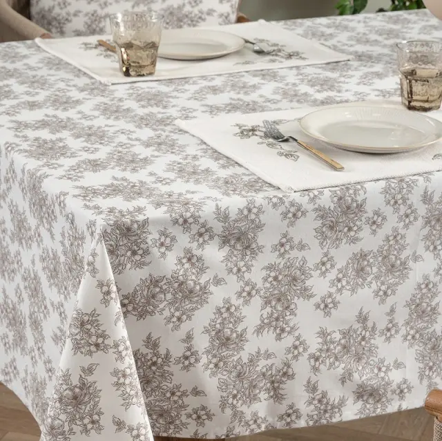 Τραπεζομάντηλο 140Χ140 Formal Dinner Palamaiki MH100 Μπεζ 100% βαμβακερό 2