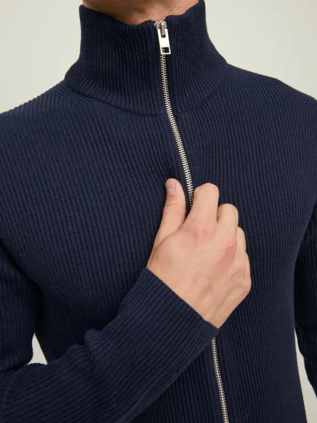 JPRCCPERFECT KNIT ZIP CARDIGAN maritime blue 2