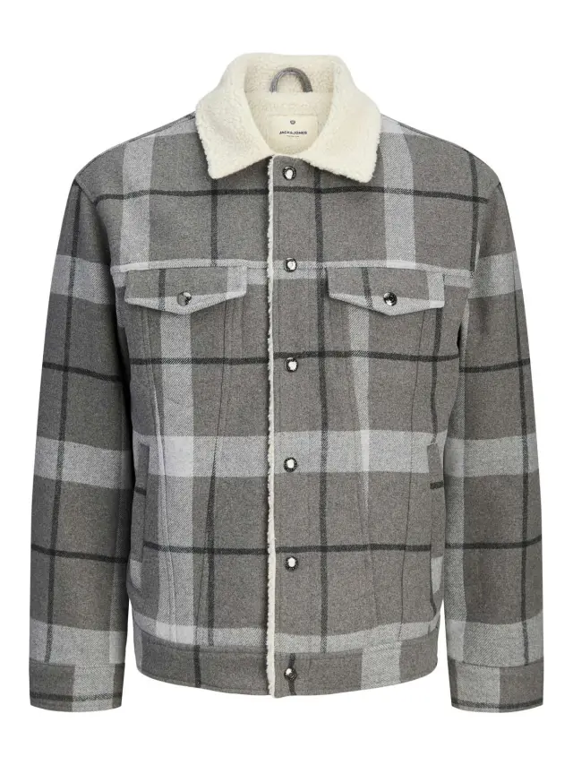 JPRBLUTEXAS WOOL BLEND TRUCKER JACKET SN Grey