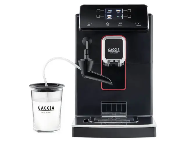 Αυτόματη Μηχανή Espresso Gaggia Magenta Milk (RI8701/01) με Μύλο Άλεσης, Γυάλινο δοχείο γάλακτος 0.4lt, ισχύ 1900W, χωρητικότητα δοχείου νερού 1.8L και πίεση 15 bar RI8701/01