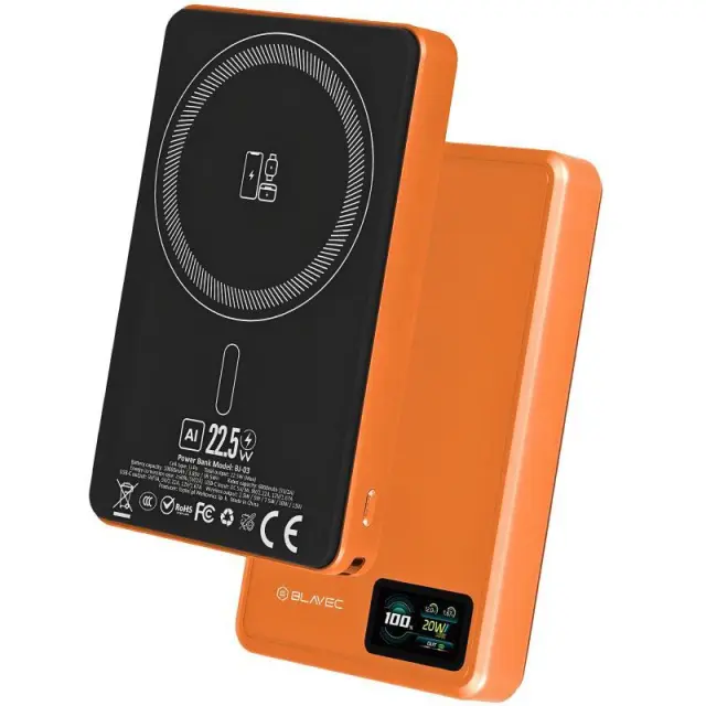 Φορτιστής Ανάγκης Blavec BJ-03 22.5W 10000mAh 3 σε 1 Magnetic Πορτοκαλί N71616