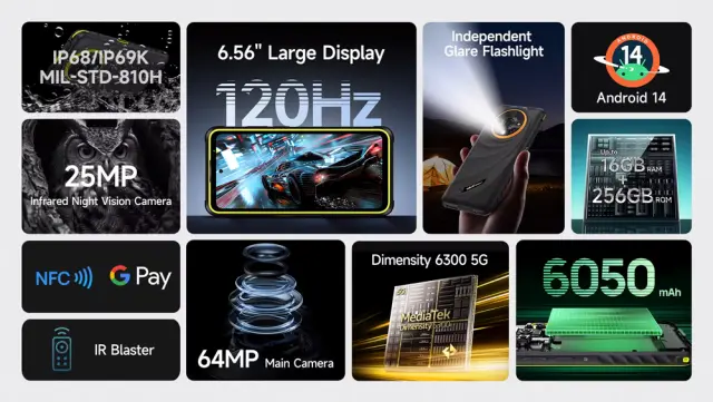 ULEFONE smartphone Armor X31 Pro, 6.56", 8/256GB, 5G, 6050mAh, IP68/IP69K, μαύρο 2