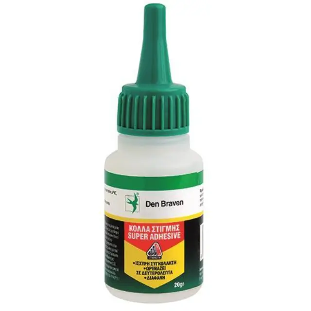 DEN BRAVEN 85200862 - SUPER ADHESIVE Κυανοακρυλική κόλλα στιγμής 20gr 2