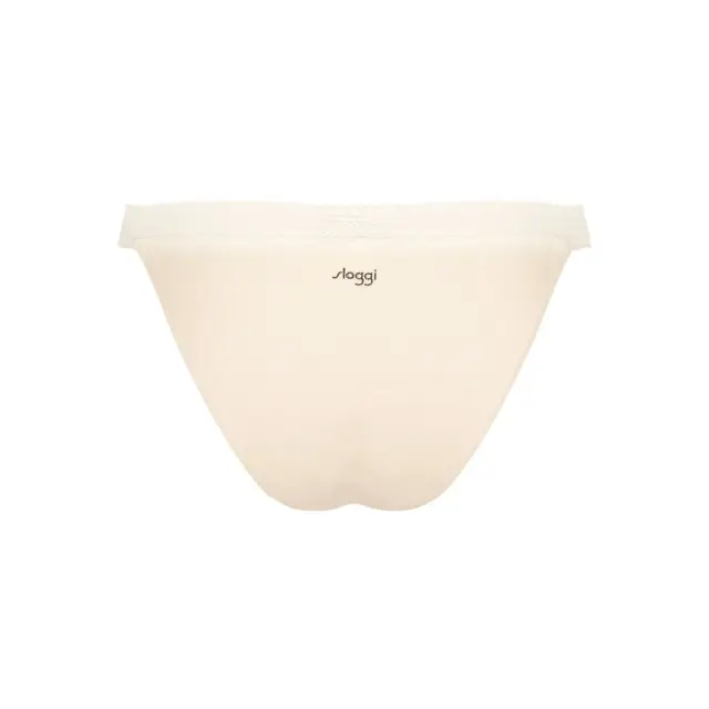 Sloggi Γυναικείο Slip Go Ribbed Tanga - Διπλό Πακέτο, Χρώμα Καφέ-Ιβουάρ 3