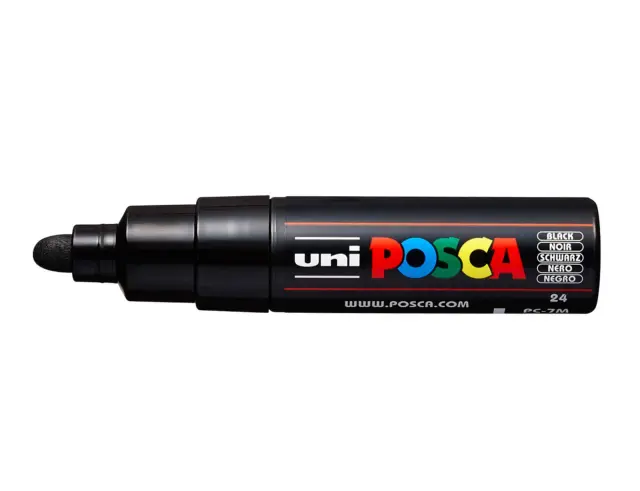 Μαρκαδόρος Σχεδίου Uni Posca PC-7M με πάχος μύτης 4.5-5.5mm - BlackPC-7M(E) - MAYPO