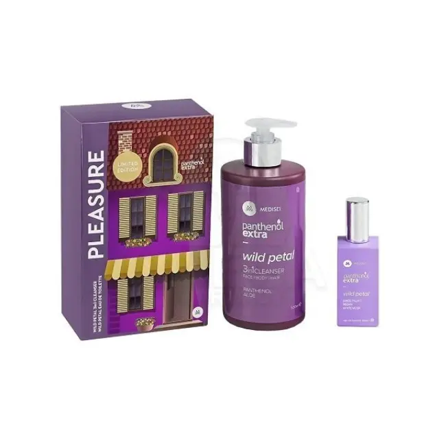 Medisei Panthenol Extra Σετ Περιποίησης για Καθαρισμό Σώματος & Καθαρισμό Προσώπου με Αφρόλουτρο , Σαμπουάν & Make up Remover 2τμχ