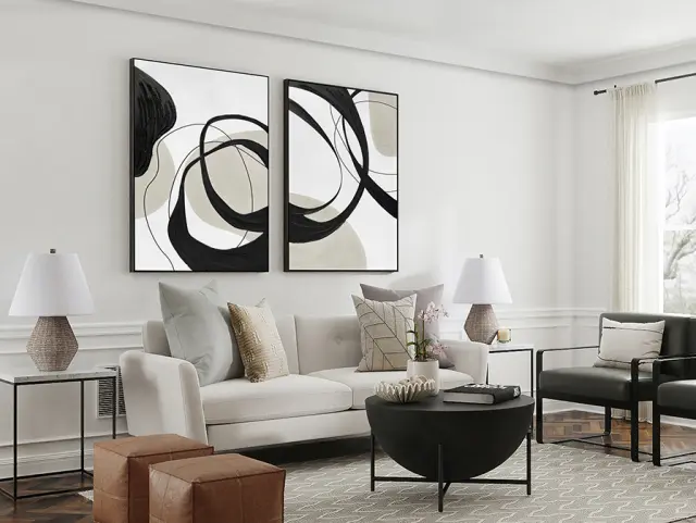 Actio II 386692 – Πίνακας Acrylic 80x120cm με Μαύρο Πλαίσιο Άσπρο Γκρί 3