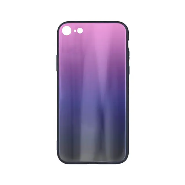 Θήκη Aurora Glass για Apple iPhone 7 / 8 / SE 2020 / SE 2022 Pink Black
