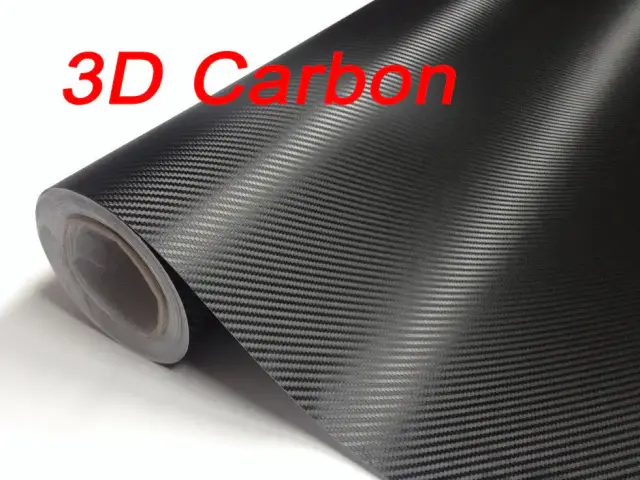 Αυτοκόλλητη Ταινία Αυτοκινήτου Carbon 3D 35 x 50cm σε Μαύρο Χρώμα